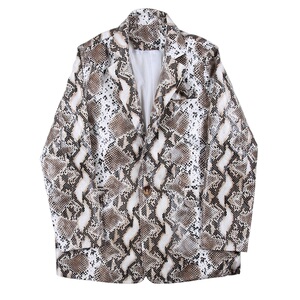 秋冬新品西服皮衣男韩版百搭青年翻领蛇皮外套潮A345-1123-P135图片