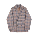 秋季气质撞色格子西装外套男宽松韩版百搭小西服A345-1157-P125，男装西服，电商A345