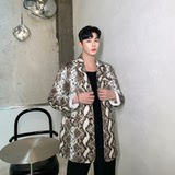 秋冬新品西服皮衣男韩版百搭青年翻领蛇皮外套潮A345-1123-P135，男装西服，电商A345