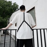夏季时尚款织带金属潮流设计简约圆领短袖白T恤A345-1203-P55，男装T恤，电商A345