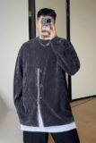 设计感小众别针拉链套头卫衣宽松长袖针织衫男潮A345-1991-P80，男装针织衫/毛衣，电商A345