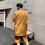 夏季时尚定制纯棉气质衬衣短裤套腰带束腰男韩版A345-1089-特P85，男装牛仔裤，电商A345