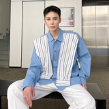 秋新品学院风休闲衬衣男韩版设计个性潮流免烫衬衫A345-1815-P85，男装衬衫，电商A345