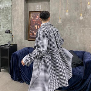 2025春装新款千鸟格宽松风衣外套A345-1022-P135图片