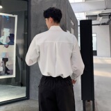 2025夏季原创时尚个性斜口袋设计垂感白衬衣A345-1058-P75，男装衬衫，电商A345