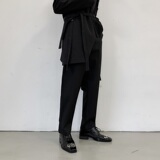 原创黑色宽松新款休闲直筒西裤男女可穿A345-130-1-P68，男装西裤，电商A345