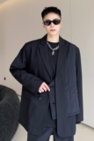 红炸街西服外套高级感黑色上衣设计感小众A345-1823-P135，男装西服，电商A345