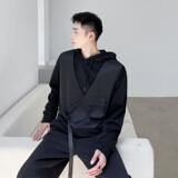 秋季新款连帽宽松卫衣马甲二件套长袖纯色上衣男潮A345-1817-P95，男装背心/马甲，电商A345