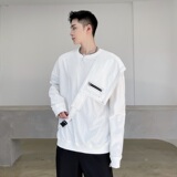 秋季新品圆领宽松卫衣马甲装饰长袖个性帅气上衣A345-1818-P70，男装背心/马甲，电商A345