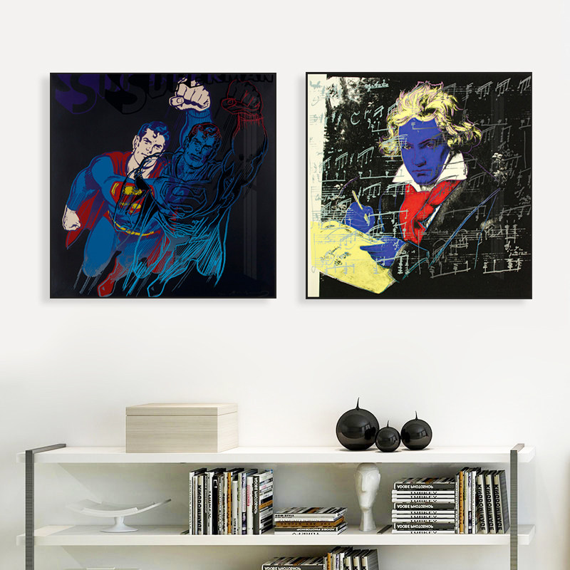 安迪沃霍尔挂画潮流波普艺术贝多芬装饰画现代卧室个性超人小众画