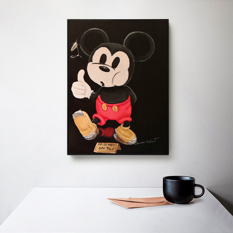 潮流米老鼠装饰画波普艺术儿童卡通可爱米奇男孩卧室挂画复古怀旧