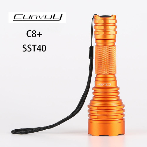 Convoy毛裤橙色C8+ SST40 Led高功率18650强光手电筒钓鱼露营徒步