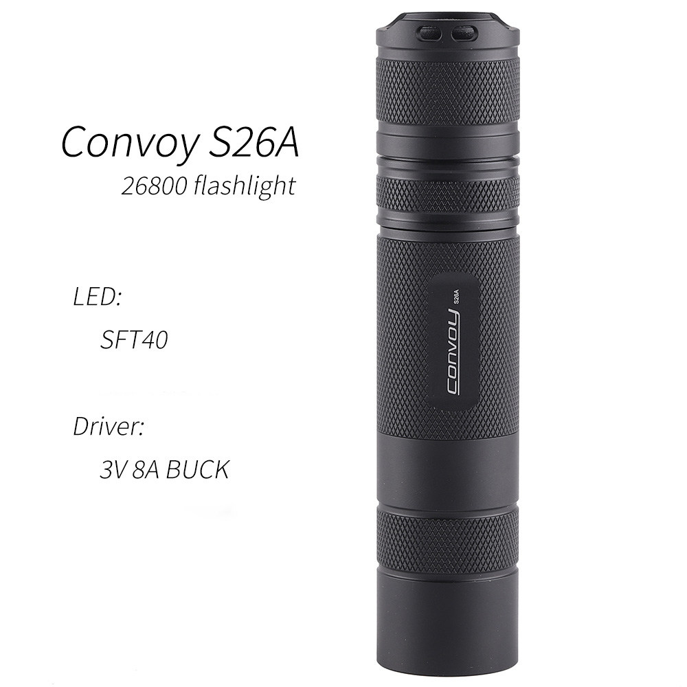 Convoy毛裤S26A SFT40 LED 26800/26650手电筒长续航露营登山徒步