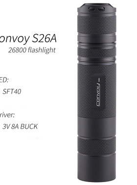 Convoy毛裤S26A SFT40 LED 26800/26650手电筒长续航露营登山徒步