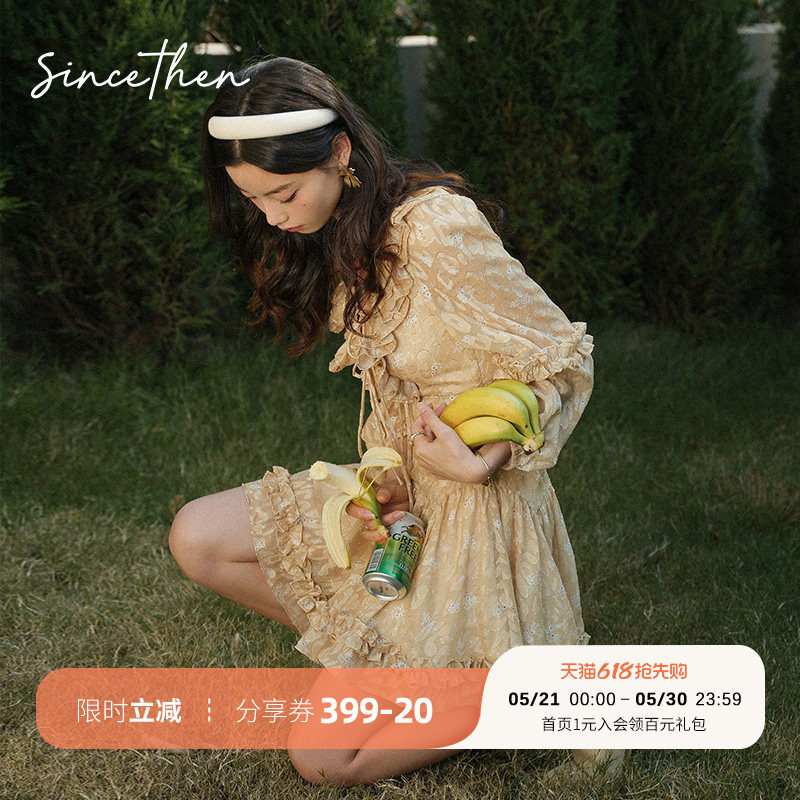 sincethen弗洛里达邂逅法式连衣裙女度假风小个子法式雪纺裙子女