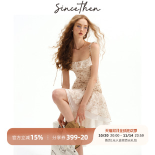 吊带裙不规则辣妹穿搭连衣裙碎花短裙小裙子女夏季 sincethen 法式