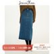 新款 sincethen蓝色牛仔裙复古包臀裙高腰半身裙中长款 半裙女秋季