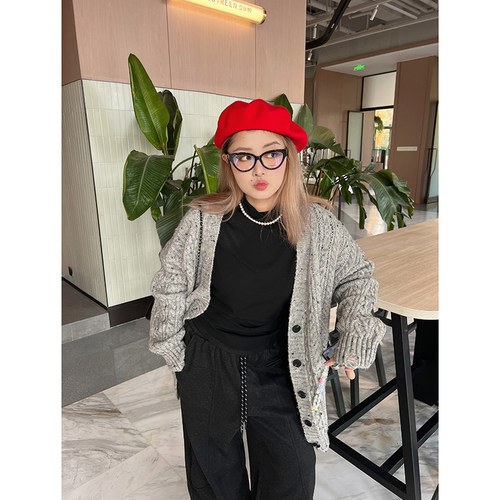 LTGIRL开衫系扣针织开衫