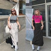 LTGIRL2024大码 裙 帅气裙子高腰显瘦夏日百搭半身裙工装 美式 工装