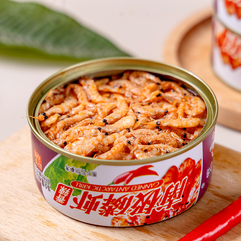 南极磷虾罐头135g原味香辣即食海鲜虾零食熟食下酒菜下饭海味食品