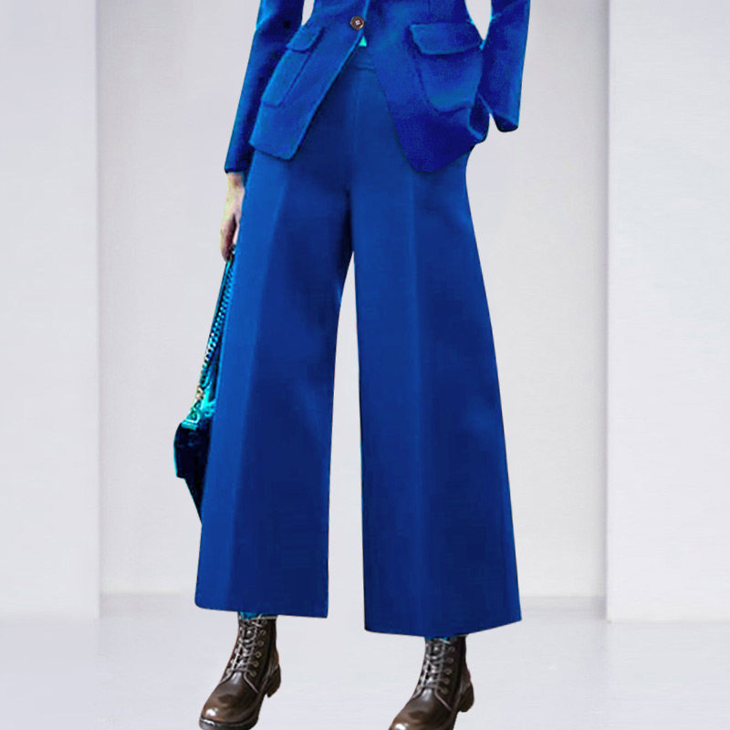 E阁小西装套装女气质时尚英伦风2020新款小个子显高九分阔腿裤