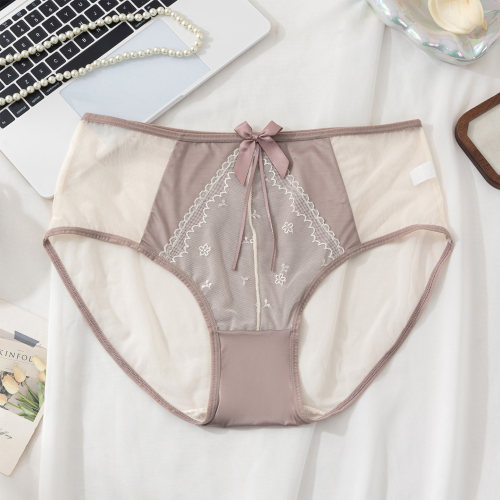 大码蕾丝内裤女胖mm中腰性感纯欲