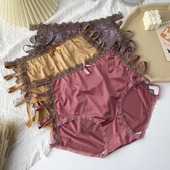 大码 透气无痕三角裤 内裤 女胖mm200斤冰丝中高腰收腹性感纯欲薄款