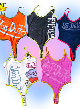 量少 美国单欧美ins复古辣妹性感字母印花连体衣收身连档背心大码