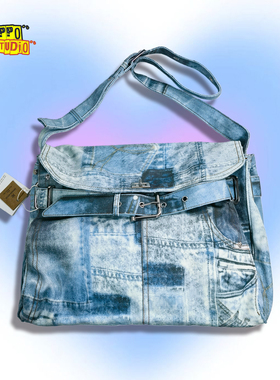 仅80个特价 高级感辣妹牛仔包时尚个性单肩斜挎包大容量托特包