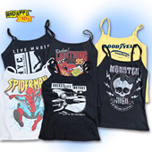 辣妹复古做旧卡通印花y2k性感修身 量少 美国单美式 夏日吊带背心