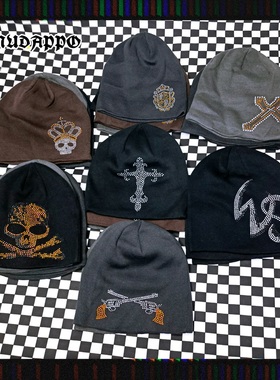 仅一批 出口好货 炸街swag辣妹十字架烫钻包头帽潮针织堆堆帽