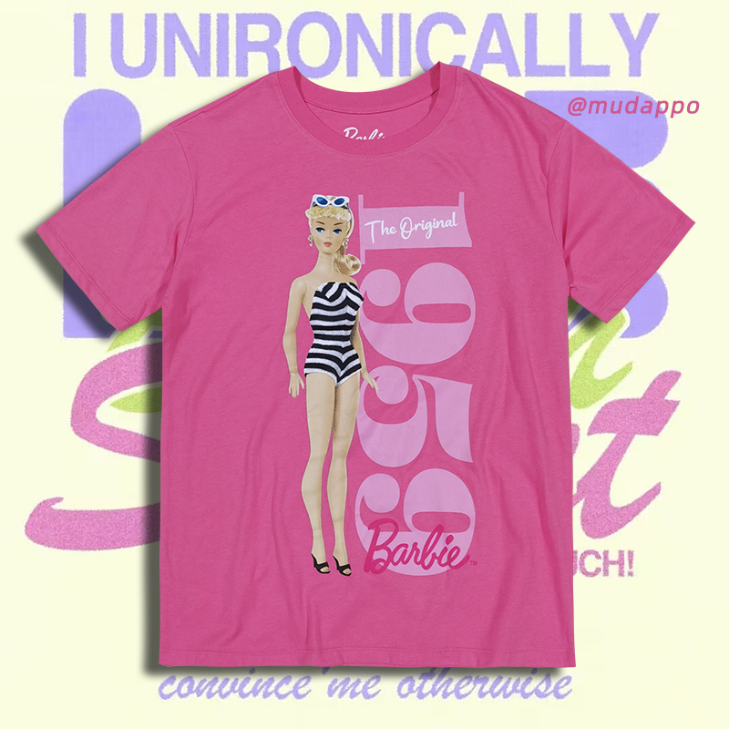 仅一批美国单甜酷辣妹y2k少女原宿软妹BB印花宽松百搭玫红T恤大码