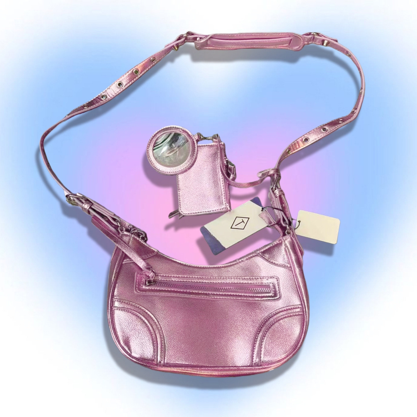 仅一批 美国单复古辣妹银色多功能轻便机车包pu皮单肩斜挎包女潮,箱包皮具/热销女包/男包,通用款女包,淘宝优惠券,粉丝福利购,淘宝优惠卷