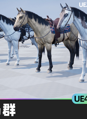 Horse Herd马群4.27虚幻引擎UE5人物角色3D资产动画人物荒野马具