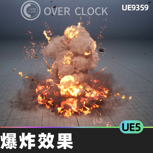 NiagaraExplosion01爆炸效果5.0虚幻5.1特效5.2视觉效果UE5火焰