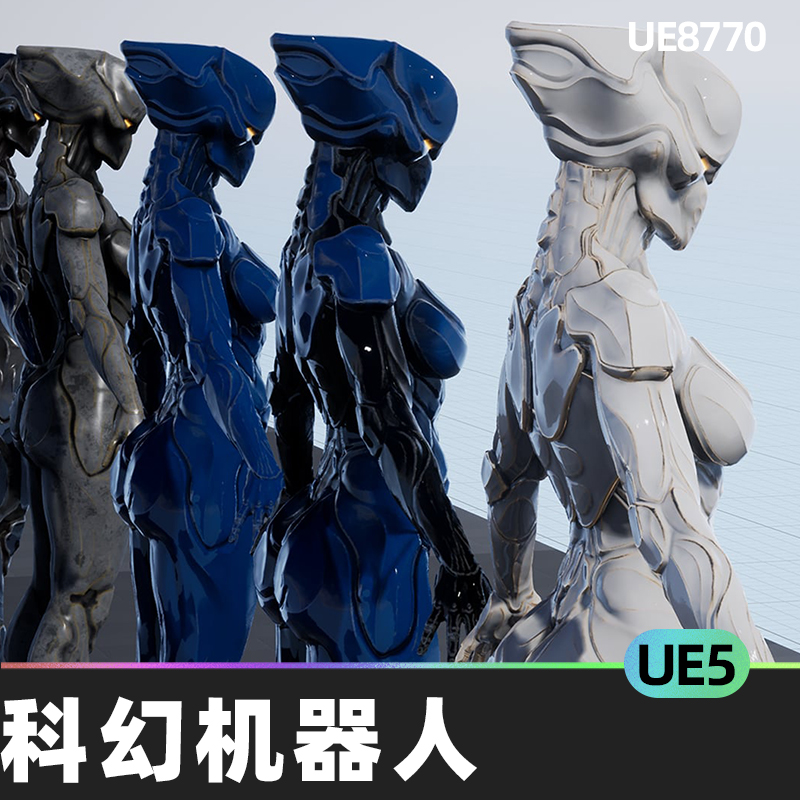 Sci Fi Robot科幻机器人5.3虚幻引擎UE5低多边形模型幻想人物角色