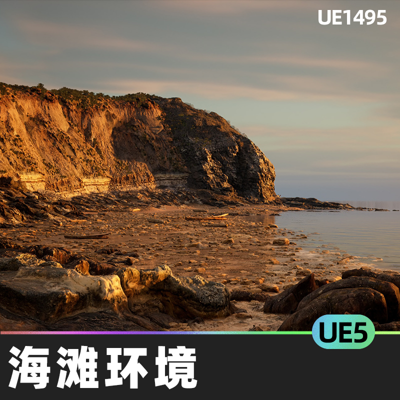 Brushify Beach Pack海滩环境无人机草地沙漠森林雪地海滩UE5游戏