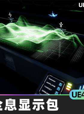 HOLOGRAM DISPLAY Pack全息显示模型材料交互UE4虚幻5蓝图UI图标