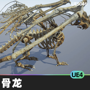 Bones Dragon骨龙UE4人物角色虚幻引擎动画模型史诗骨架纹理模型