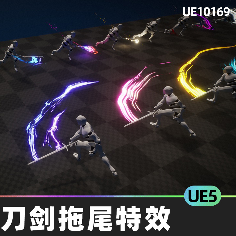 Stylized Sword Trails VFX卡通刀剑拖尾残影特效5.4虚幻引擎UE5