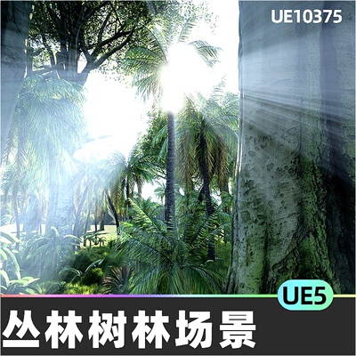 Photorealistic jungle biom 4 x 4丛林树木树林场景环境5.4虚幻U