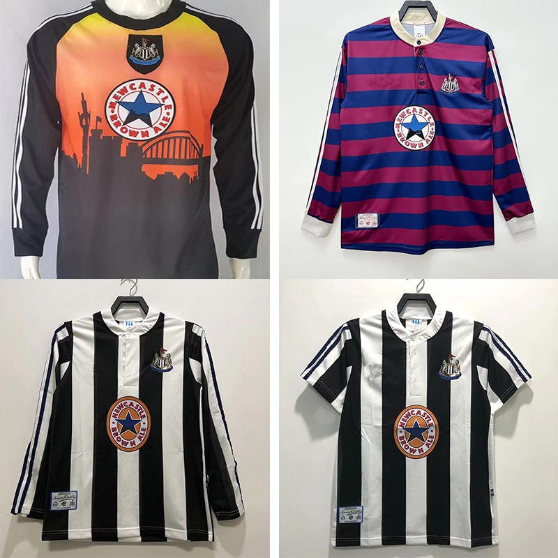 纽卡斯尔复古足球服球衣长袖95-97 Newcastle retro jersey shirt