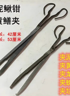 加长加厚黄鳝夹不锈钢鳝鱼钳控鱼器泥鳅夹螃蟹夹鳝鱼夹垃圾夹铁钳
