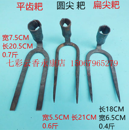 小二齿耙 钉耙锄农具工具耙子锄头耙子木柄锄头园艺用品种花种菜