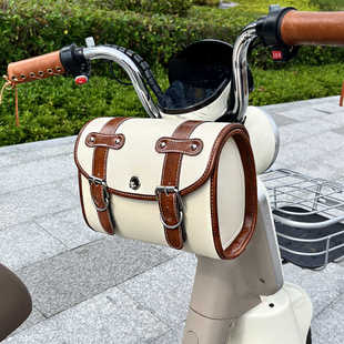 电动车复古挂包雅迪爱玛台铃绿源小刀通用皮革防水置物包车头包包