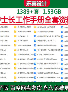 护士长工作手册总结岗位说明书病房护理流程查房管理计划资料预案