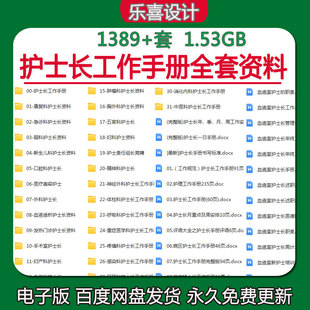 护士长工作手册总结岗位说明书病房护理流程查房管理计划资料预案