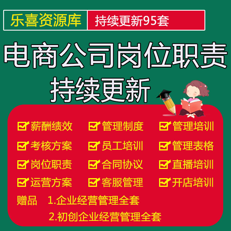 电商公司电商部门主管客服组织架构及岗位流程职责绩效考核制度