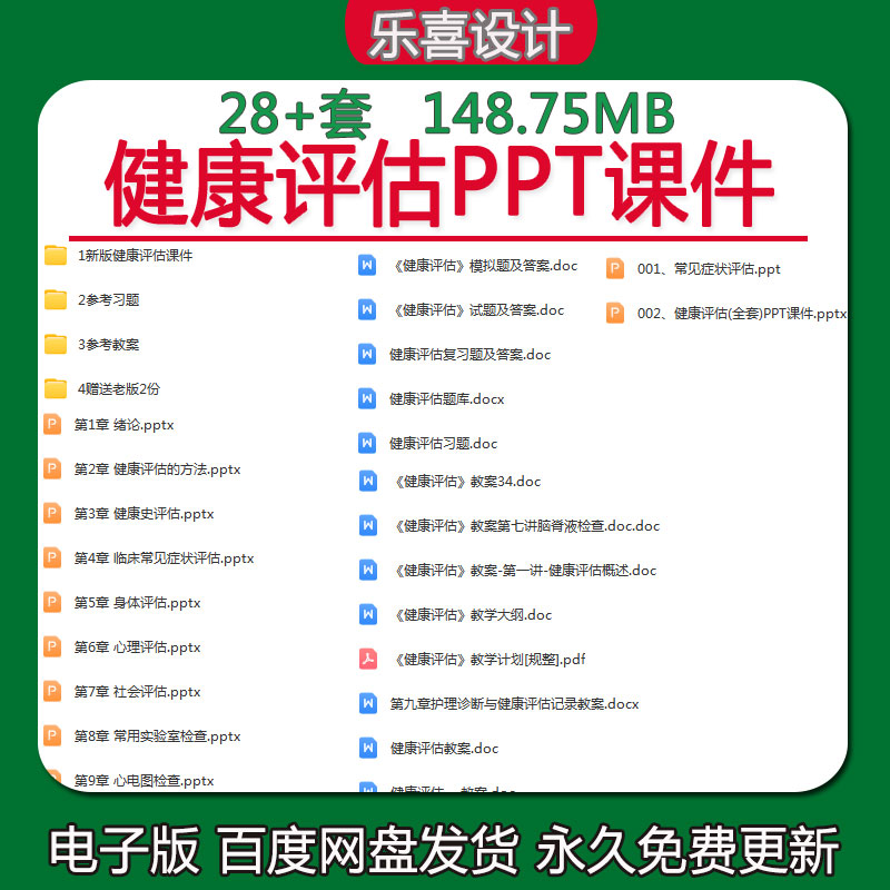 健康评估PPT课件健康评估复习题答案护理诊断与健康评估记录教案