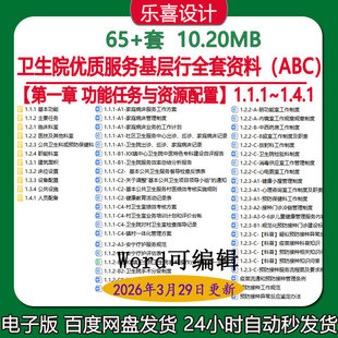 卫生院优质服务基层行ABC第一章 1.4.1 功能任务与资源配置1.1.1